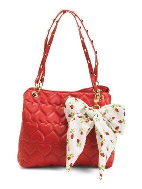 BETSEY JOHNSON Heart Quilted Tote With Bag Charm